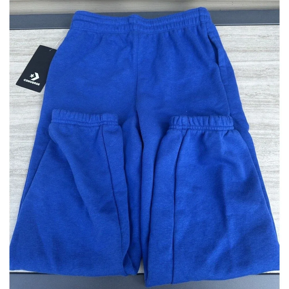 NWT Converse All Star Chuck Taylor Athletic Pants Blue/White Joggers Boys XS 6-7